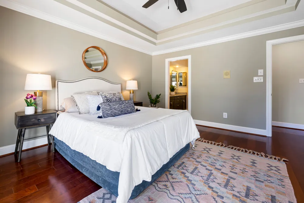 Soft carpet flooring in a cozy bedroom