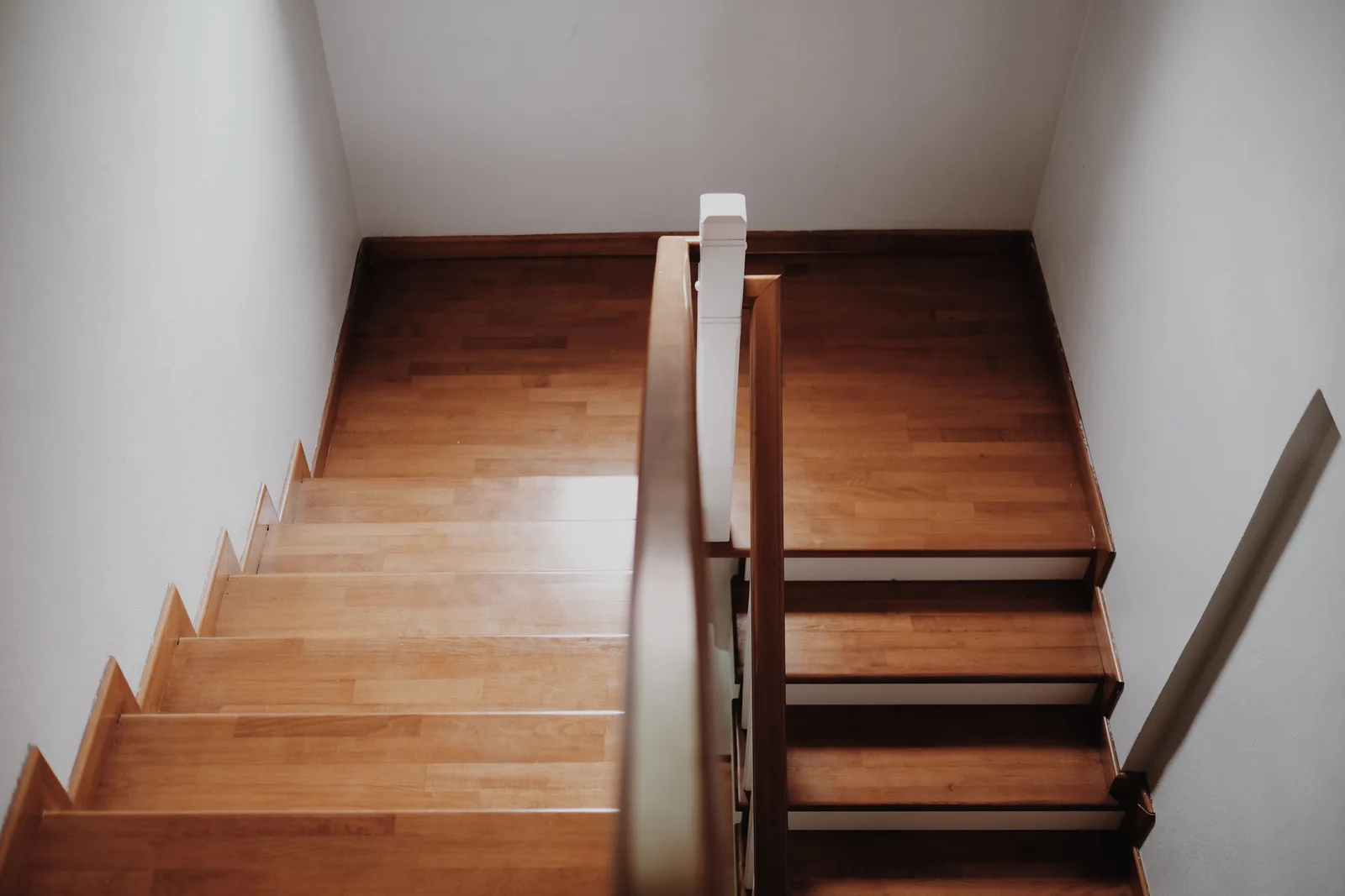 Wood-capped staircase
